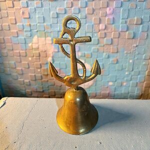 Solid Brass Sea Nautical Bell Anchor Bell 5” Marine Ship Beach House